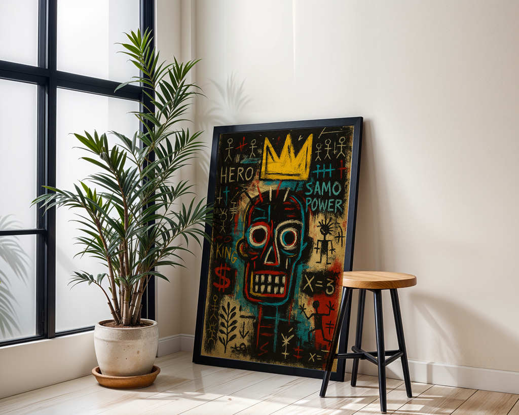 SAMO Hero Crown – Basquiat Inspired Neo-Expressionist Graffiti Wall Art