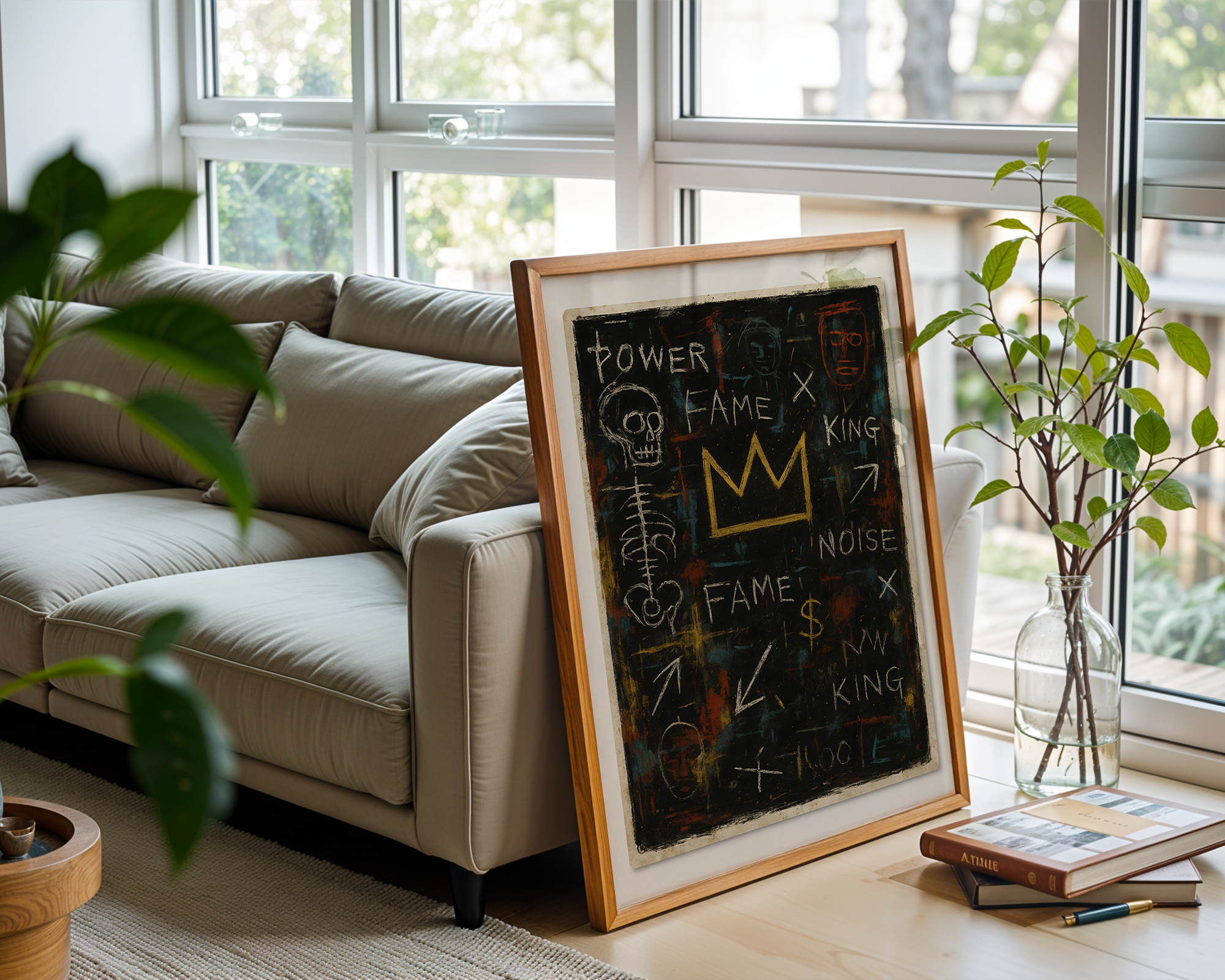 Basquiat Inspired Crown – Power Fame King Urban Graffiti Wall Art