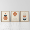 NEUTRAL BOHO GEOMETRIC WALL ART SET – TERRACOTTA